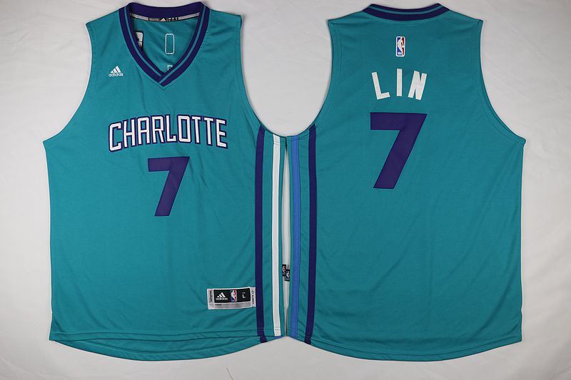 Men Charlotte Hornets #7 Lin Green Throwback Stitched NBA Jersey